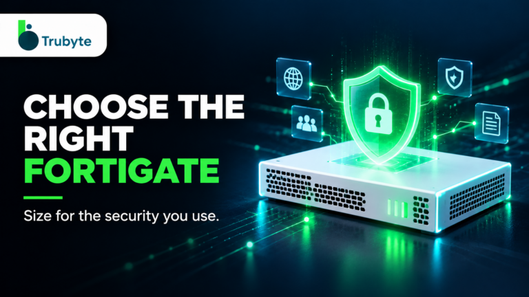 Trubyte conceptual white firewall appliance with a green security shield